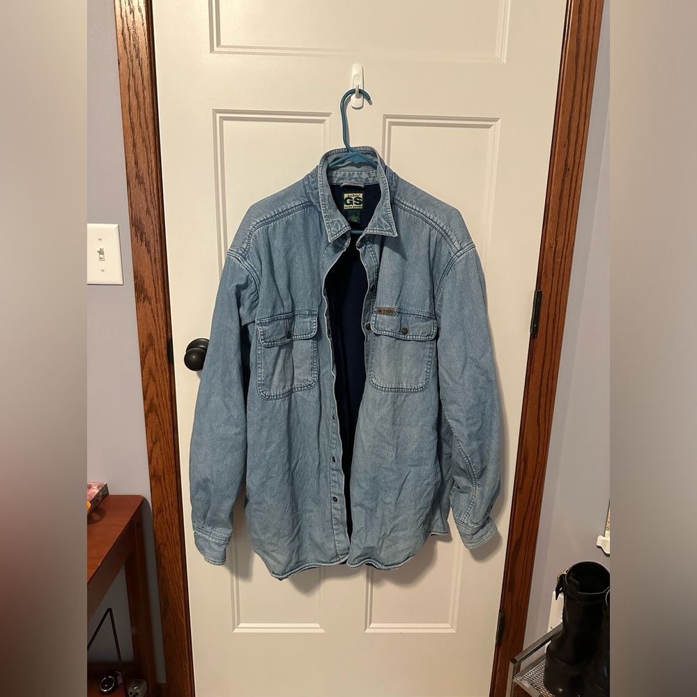 Large L Vintage blue cotton jacket button up